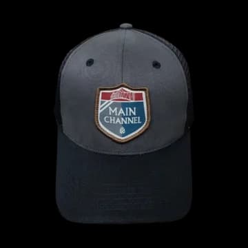 Woven patch logo method on a custom cap